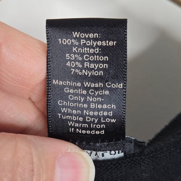 ANN TAYLOR Womens Black and Pink Floral Button Front Long Sleeve Sweater Size S - Picture 8 of 8